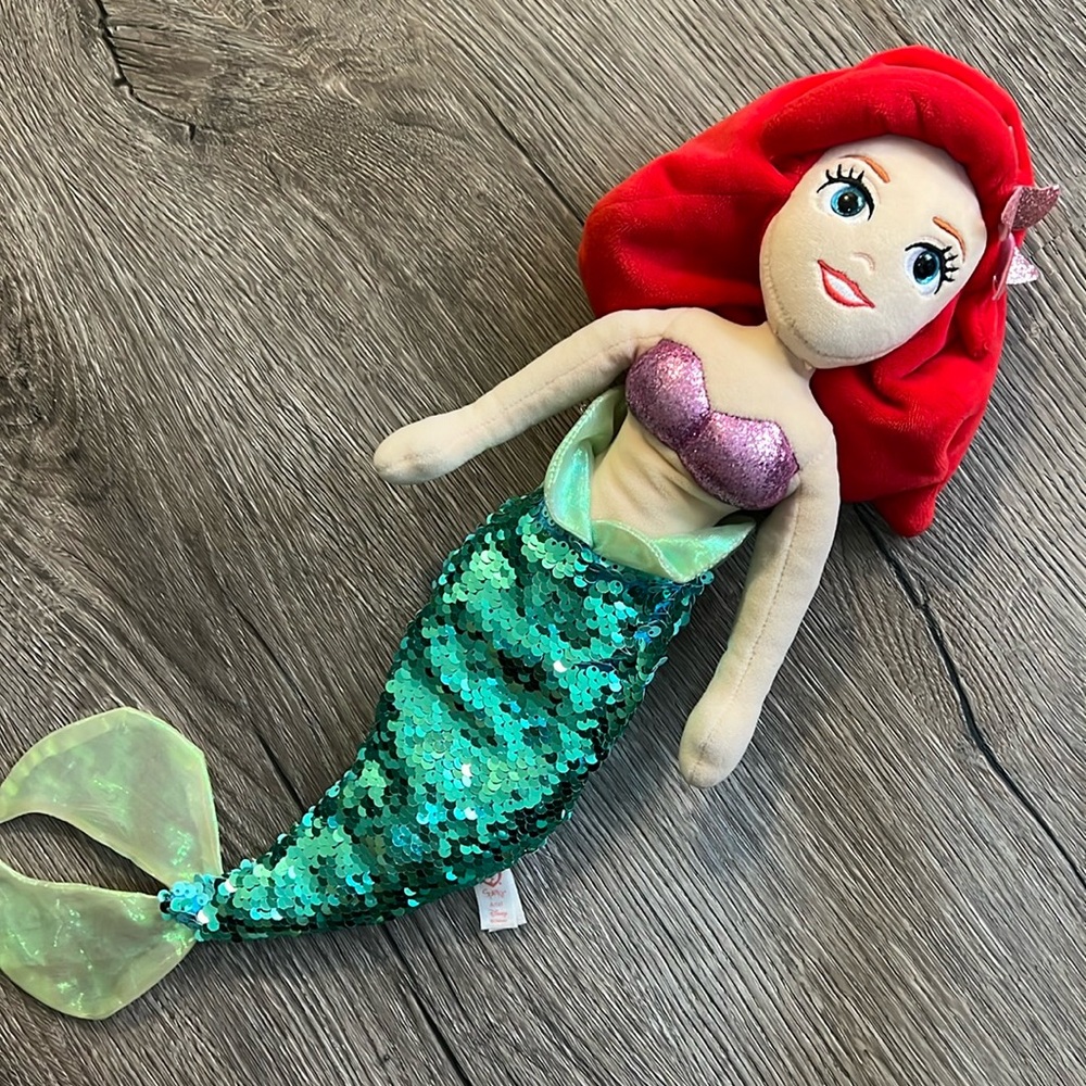 TY Sparkle Ariel Disney. 2019 The Little Mermaid collectible 16” GREAT condition